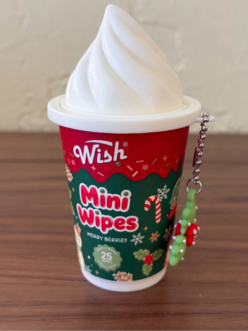 Wish Christmas Mini Wipes Holiday Cup Containers Set of 3 New
